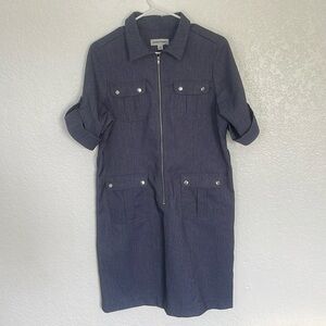 Denim dress with metal buttons by Shelby and Palmer